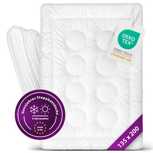 Deluxe Steppbettdecke Hotelqualität 135x200cm Allergiker geeignet 4 Jahreszeiten - Bild 1 von 8