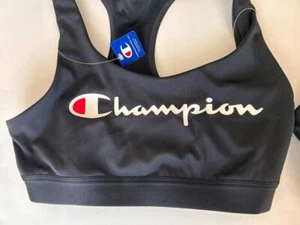 New Champion sports bra size XS racerback no pad no wire black breathable - Picture 1 of 8