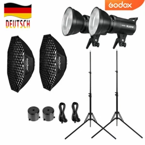 2 x lumière vidéo DEL Godox SL-60W (sans télécommande) + boîte à lumière grille 95 cm + trépied - Photo 1/9