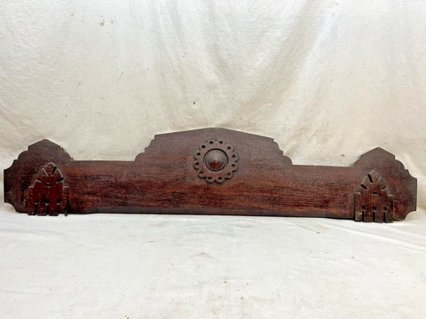 1870's Antique DOOR PEDIMENT Lintel Header ITALIANATE Style Arch Top Fir ORNATE Cover