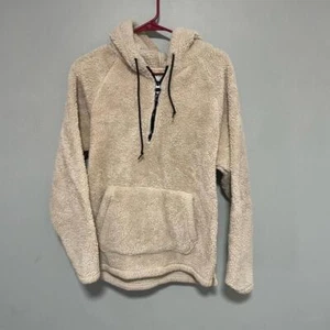 Rosa kuscheliger cremefarbener Kapuzenpullover Damengröße Small - Bild 1 von 3