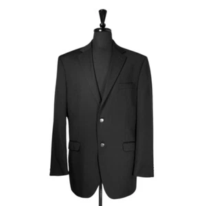 Chaps Ralph Lauren Mens Blazer 42L Black 100% Wool 2 Button Sport Coat Jacket - Picture 1 of 9