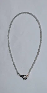 Natural Labradorite Gemstone 2 mm Round Beads 925 Sterling Silver 9"  Bracelets - Picture 1 of 13