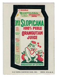 Topps Wacky 1974 paquetes séptima serie 7 jugo de orangután Slopicana casi nuevo - Imagen 1 de 1