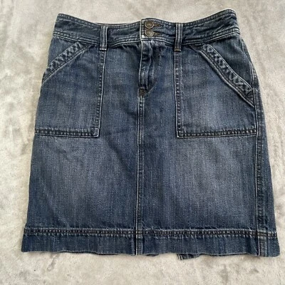 Ann Taylor LOFT джинсовой ткани мини юбка женщин 2 синий Jean карандаш прямой хлопок Y2K - Изображение 1 из 4