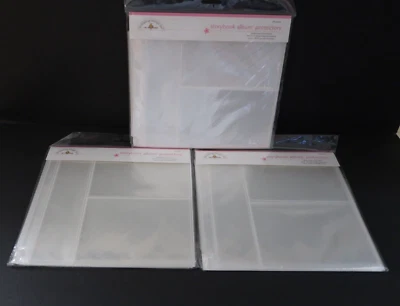 LOT of 3 Packs Doodlebug Storybook Album Protectors PHOTO & RECIPE LAYOUT 8"x8" - Image 1 of 3