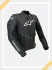 Men Alpinestar GPlus Black Motorbike Racing Leather Jacket with CE Armours Pads