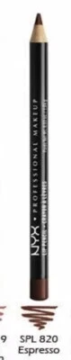New NYX Espresso SPL820 Slim Lip Liner Pencil Sharpenable SEALED - Image 1 of 4