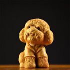 Solid wood carved Teddy dog car pendant office and home decoration