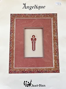 ANGELIQUE Cross Stitch Chart Angel Wings Praying Hands Vintage Frame or Ornament - Picture 1 of 5