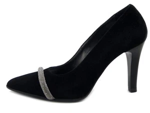 Decolletè Scarpe Donna Pelle Camoscio Nero Tacco Alto 9 cm SOFFICE SOGNO - Picture 1 of 5