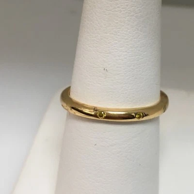 Banda de oro amarillo de 18 quilates Hidalgo vintage 5 diamantes amarillos 0,05 quilates tamaño 6,25 RS6064 Foto 1 de 4