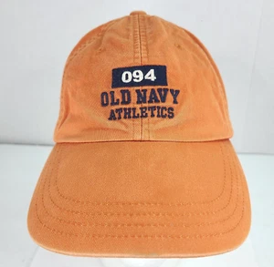 Vintage Old Navy Athletics Orange Hat 094 Adjustable Strap Size S/M Hat Y2K Hat - Picture 1 of 16