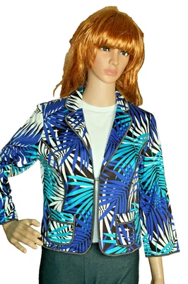 Vintage Ruby Rd Jacket Blazer Crop Multi Color 3/4 Sleeve Stretch Womens Size 6 - Image 1 of 4