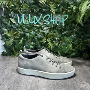 Ecco Soft 8  Leather Casual Sneakers Gray Euro 46 or Men's 12 - Picture 1 of 10