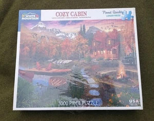 White Mountain Puzzles 1000 Pieces Mountain Chalet Larger Pcs 24"x30" New Unopen - Picture 1 of 5