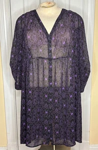DISNEY Little Mermaid Ursula Sheer Overlay Skater Dress Women's Plus Size 4 - Picture 1 of 4