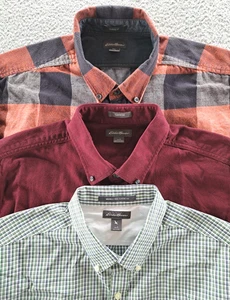 LOT OF 3 Eddie Bauer Button Down Shirts Mens Large Classic Long Sleeve Cotton - Picture 1 of 21