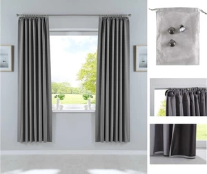 Juego de 2 cortinas oscuras "DARK" ventosa desmontable HxA 200x130 cm gris - Imagen 1 de 8
