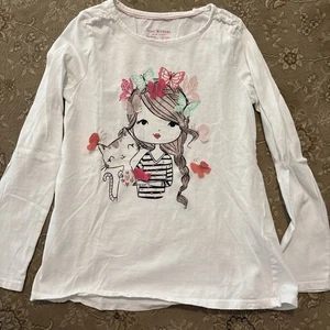 Isaac Mizrahi New York Long Sleeve Girl Butterflies Shirt Sz 7-8 - Picture 1 of 4
