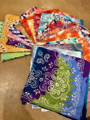 Lote de 20 pañuelos vintage teñidos con corbata Foto 1 de 4