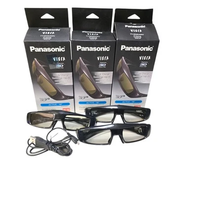 3 Broken Won't Charge Panasonic Viera 3D HD Glasses Active/RF Shutter TY-ER3D4MU - Image 1 of 2