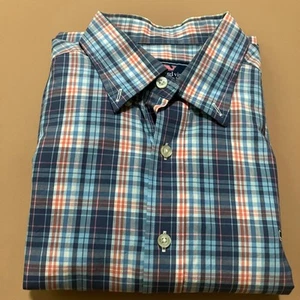 Vineyard Vines Slim Fit Whale Shirt Plaid Button Down Long Sleeve Mens L Cotton - Picture 1 of 8