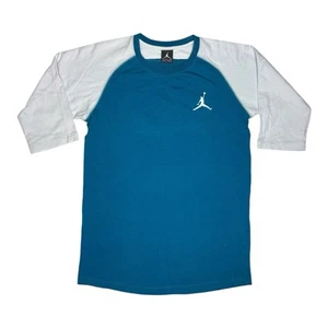 Air Jordan Jumpman 3/4 Sleeve Shirt Teal Blue Men's Size Small Baseball Athletic - Picture 1 of 3