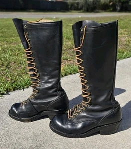Botas de Cuero Vibram De Colección Wesco Highliner 16" Lineman Leñador Encaje a Puntera Talla 7.5 D - Imagen 1 de 11