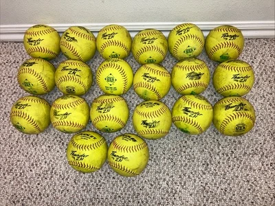 20 Used Dudley Practice Shag 11” Softballs Composite 4A-924Y - image 1 of 4