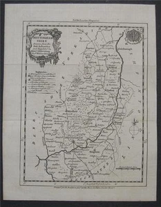 Mapa antiguo del condado británico de Nottinghamshire Inglaterra 1751 - Imagen 1 de 1