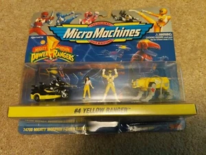 VINTAGE 1994 MICRO MACHINES POWER RANGERS #4 YELLOW RANGER SABERTOOTH TIGER NEW - Picture 1 of 7