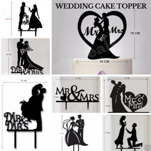 Wedding Cake Topper, for Bride Groom Party Dessert Cupcake Decor Acrylic  - Picture 1 of 14