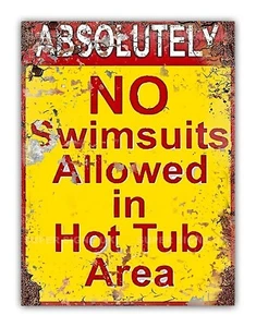 Funny Rude " Hot Tub " Aluminium Metal Garage Sign Garden Patio - Picture 1 of 2