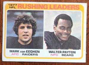 Topps 1978 Football Trading Cards Rushing Leaders - Walter Payton & Van Eeghen - Picture 1 of 2