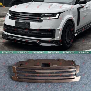 Rejilla superior delantera de fibra de carbono real para Land Rover Range Rover 2023+ - Imagen 1 de 8