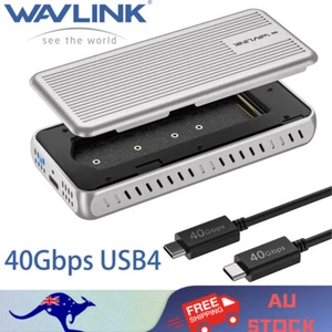 WAVLINK 40Gbps USB4 PCIe NVMe SSD Enclosure for B+M/M-Key PCIe SSD Tool-Free AU - Picture 1 of 14