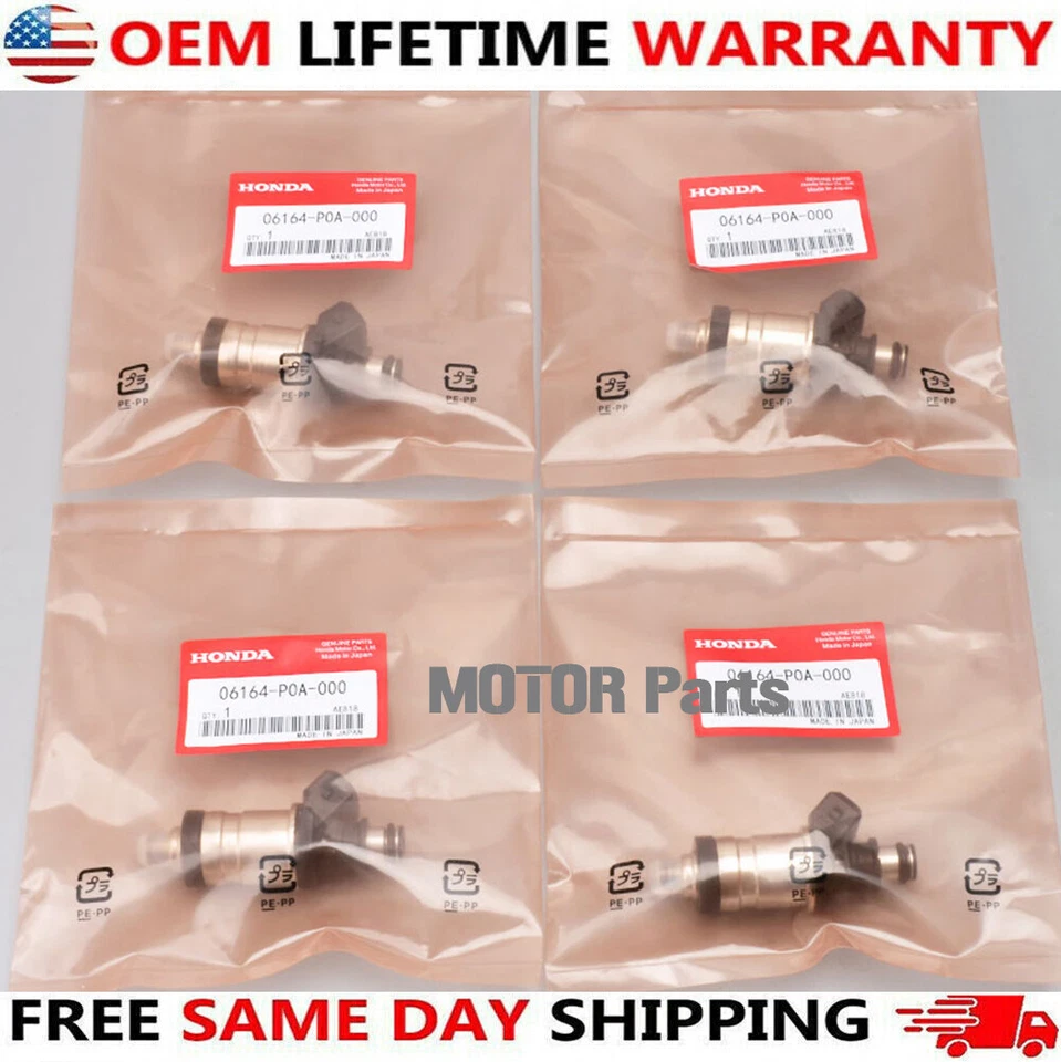 4PCS OEM NEW FUEL INJECTORS 06164-P0A-000 1.6L 1.8L 2.0L 2.1L 2.2L 2.3L USA - Image 1 of 4