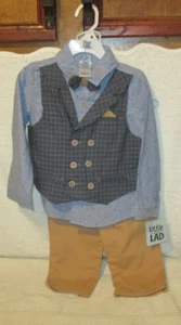 Little Lads Kleinkind Jungen Set 3-teilig Hemd & Krawatte, Hose, Weste Größe 3T mit Etikett Neu aus altem Lagerbestand - Bild 1 von 17