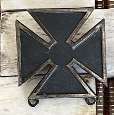 Sterling Silver Vintage Sharpshooter Metal Iron Cross Pin