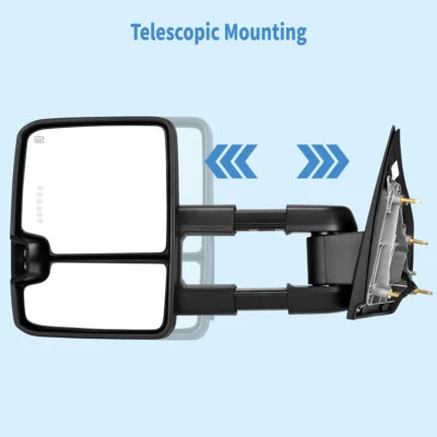 Power Heated Tow Mirrors fit for 07-13 Chevy Silverado Sierra 1500 2500HD 3500HD Foto 1 de 4