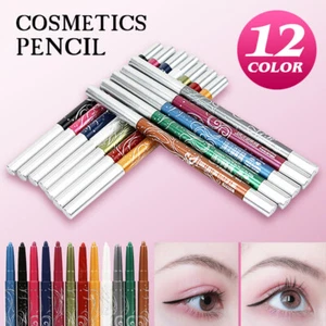 12 Color Eyeliner Pencil Cosmetic Makeup Pen Set Eye Shadow Glitter Waterproof - Picture 1 of 8