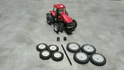 1/64 Farm custom scratch 14.9 R50 tractor kit gray rims + axels and spacers - Image 1 of 4
