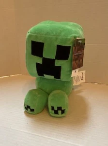 MINECRAFT CREEPER 9" Pixel Green & Black PLUSH Coin Bank New With Tags  - Picture 1 of 9