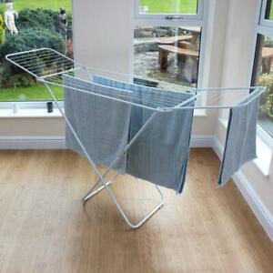New 18m Drying  Folding Winged Indoor Clothes Horse Airer Laundry Dryer Rack