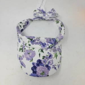 Janie and Jack Girls size 6 to 8 Years Purple Floral Bow Visor Hat New - Picture 1 of 6