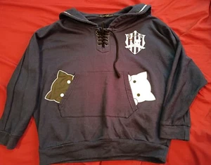 Encore Girl Size Small Blue Pull-Over Sweater Cat Themed - Picture 1 of 3
