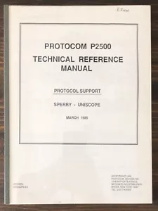 Protocom Devices P2500 Sperry Uniscope X.25 PAD Manual de referencia (1985) - Imagen 1 de 5
