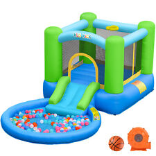 Inflatable Bounce House Water Slide Jump Castle Playhouse with 450W Air Blower