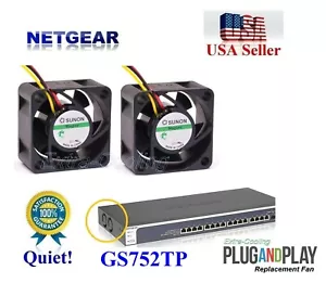 2 ventole di ricambio silenziose per NETGEAR ProSAFE GS752TP 48 porte 2 ventole a basso rumore - Foto 1 di 4